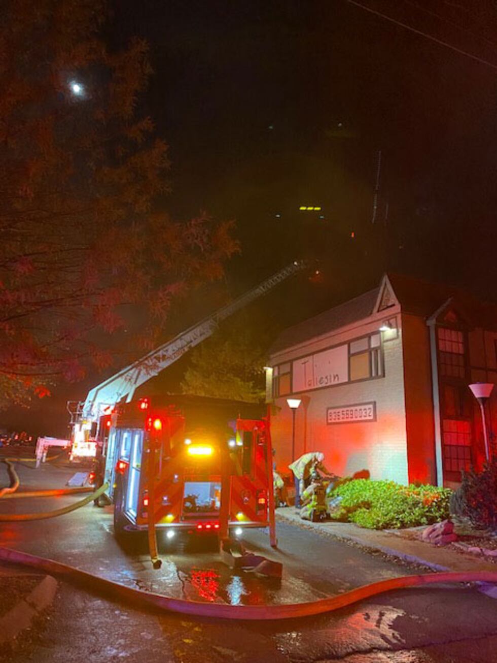 Firefighters from multiple fire departments battled a fire at an apartment complex on North...